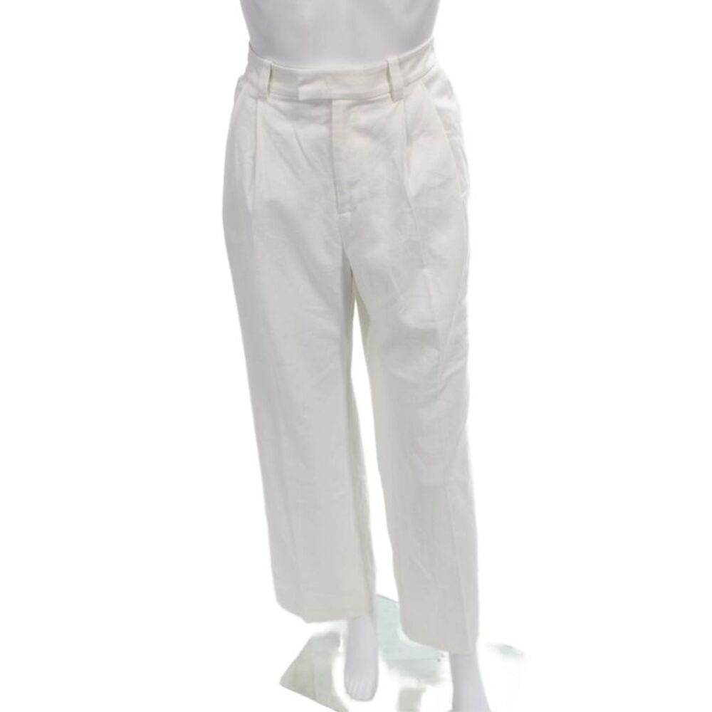 Favorite Daughter Womens Dress Pants White Linen Blend Solid Size 4